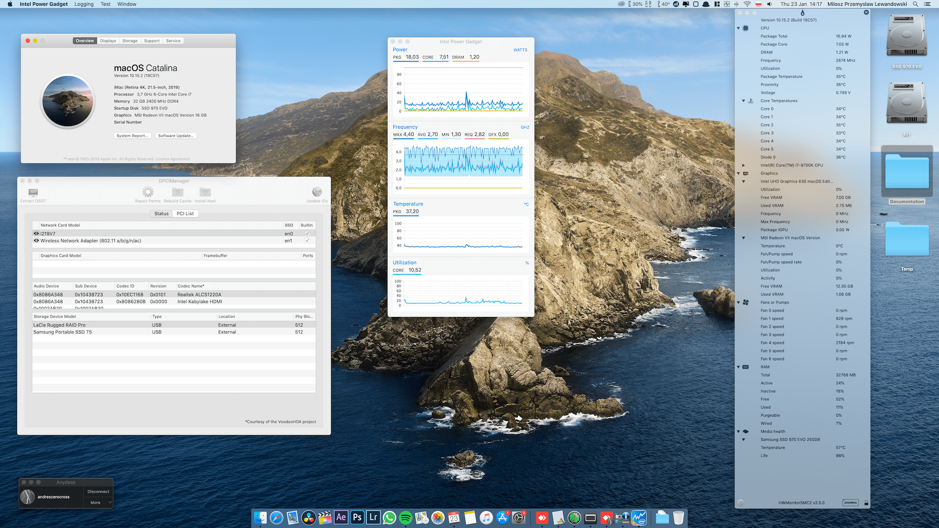 Success Hackintosh macOS Catalina 10.15.2 Build 19C57 in Asus ROG STRIX Z390-I Gaming + Intel Core i7 8700K + MSI Radeon VII